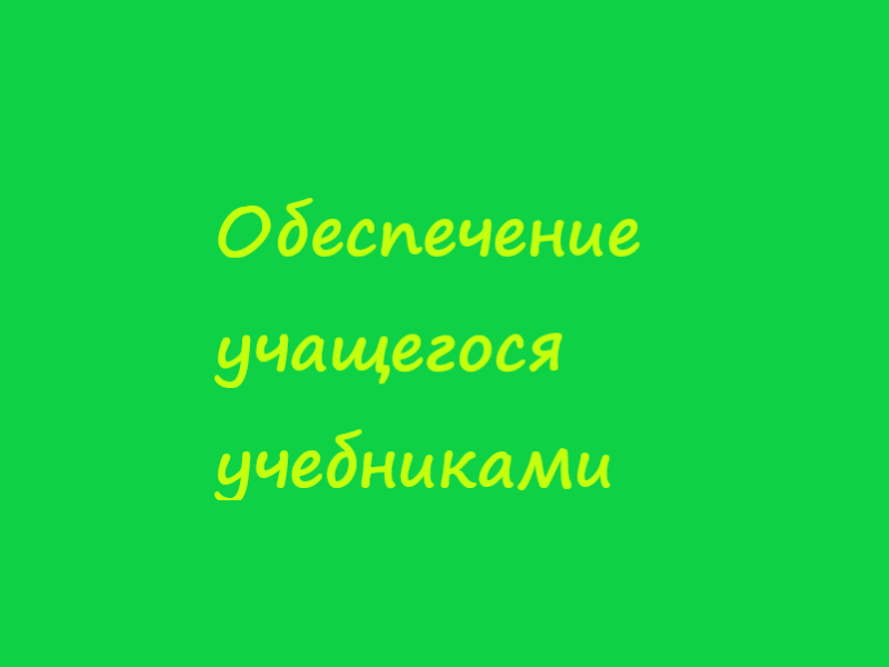 Обеспечение учащегося учебниками.